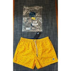North Sails Swim Trunks – Yellow Beach Chair Print | 4.5" | US M / EU L | NWT